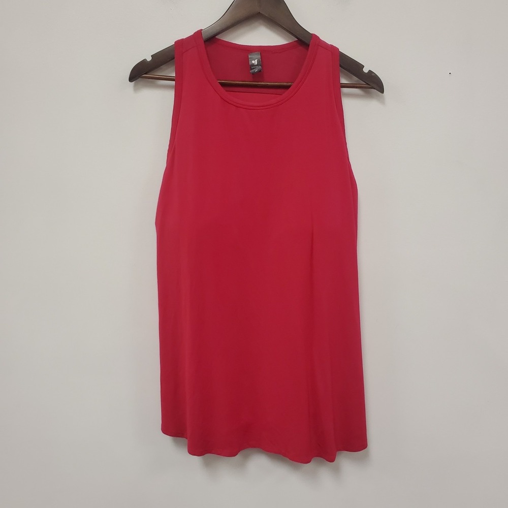 Shebird Womens Sleeveless Athletic Top Size 8 Fuchsia Shelf Bra Round Neck Gym